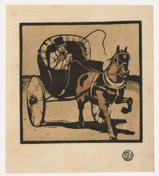 Sir William Nicholson (1872-1949) - Early 20th Century Woodcut, The Cabriolet