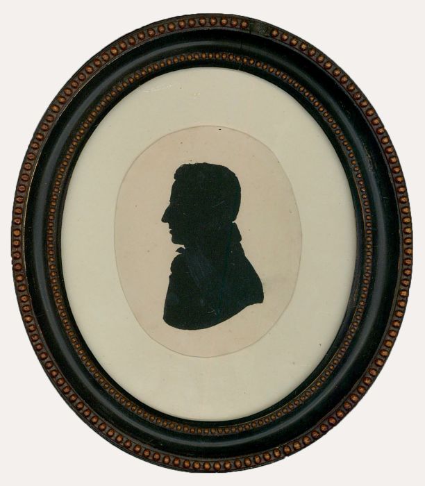 Framed Early 19th Century India Ink Silhouette - A Georgian Gentleman