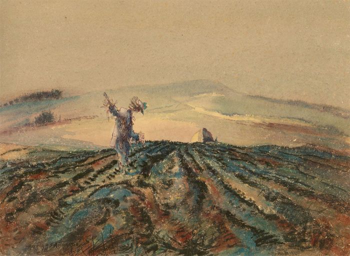 Arthur H. S. Richards - 20th Century Watercolour, Stuck in the Furrows