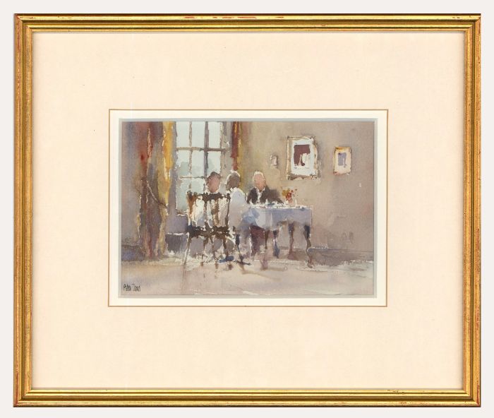 Peter Toms (b.1940) - Framed Contemporary Watercolour, The Window Seat
