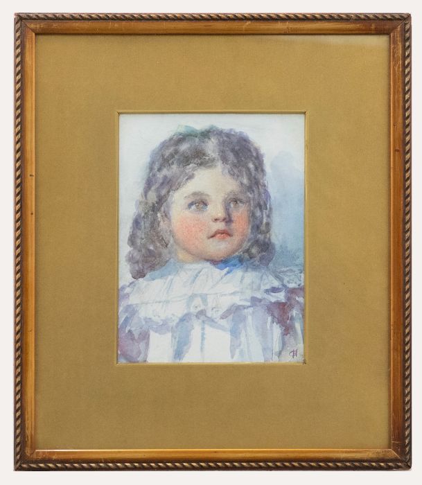 Gertrude Demain Hammond (1862-1953) - Watercolour, Portrait of a Young Girl