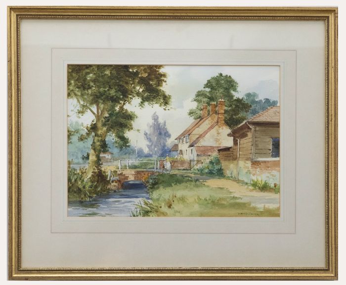 James Shearer - Framed Watercolour, Cuxham Village, Oxfordshire