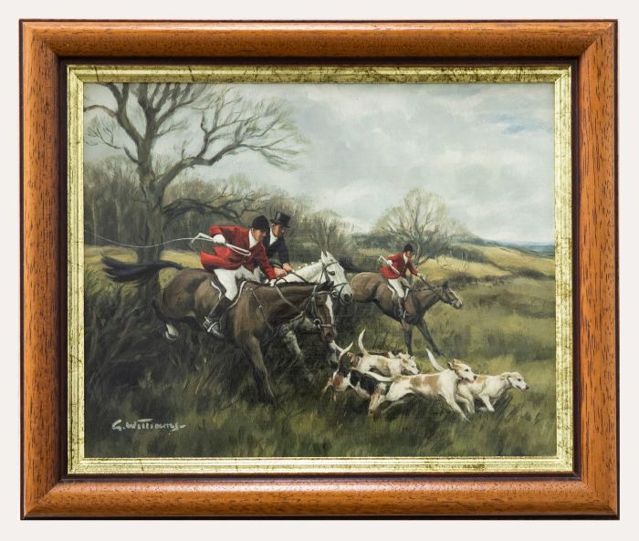 Glynn Williams (b.1955) - Framed 20th Century Oil, Hunt & Hounds
