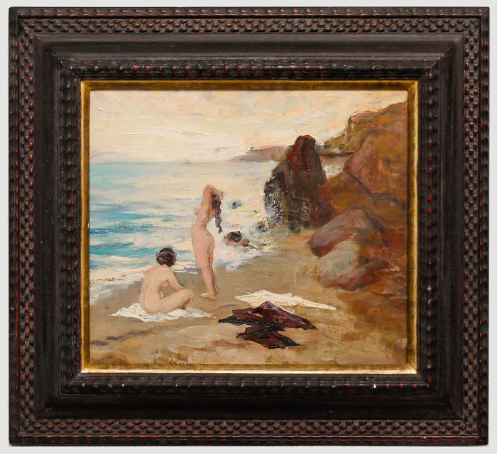 Early 20th Century Oil - Sea Bathers