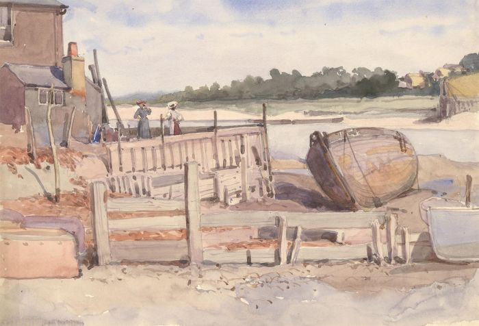 Tom Simpson (1847-1929) - Early 20th Century Watercolour, Cottage on the Estuary
