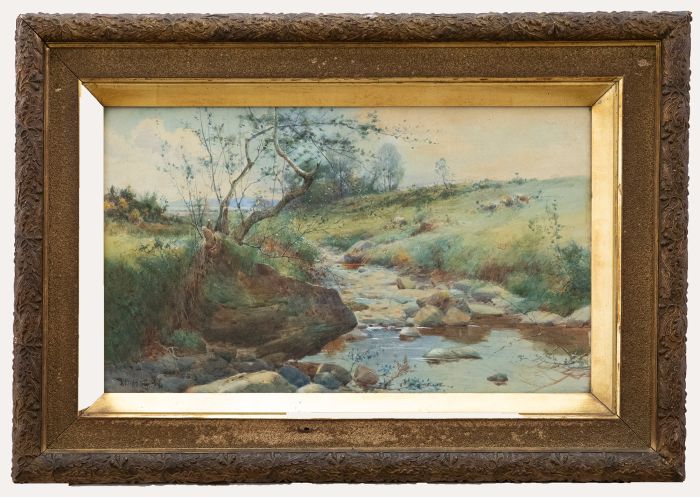 Archibald W. Hogg - 1887 Watercolour, The Brooke