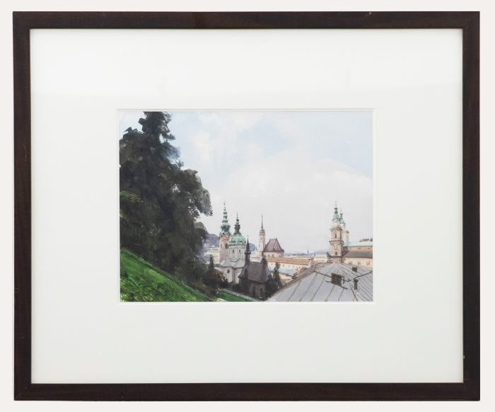 John Newberry (b.1934) - Framed 20th Century Watercolour, View of Salzburg