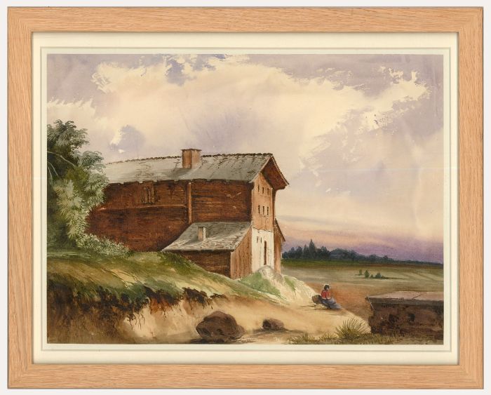 Follower of Simeon Fort (1793-1861) - Framed Watercolour, A Moment to Rest