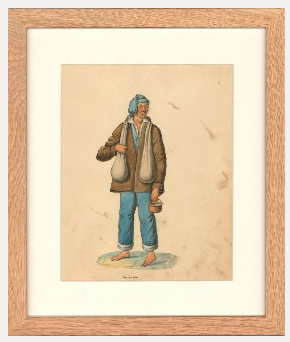 Italian School 19th Century Watercolour - Street Seller