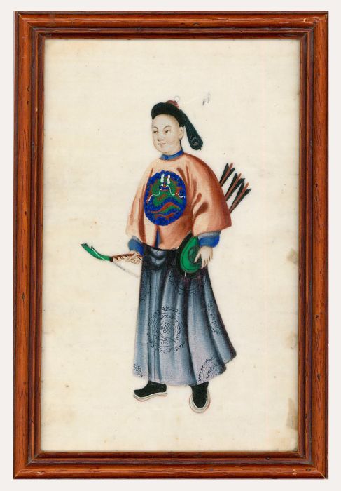 Framed 19th Century Watercolour - Study of a Archer