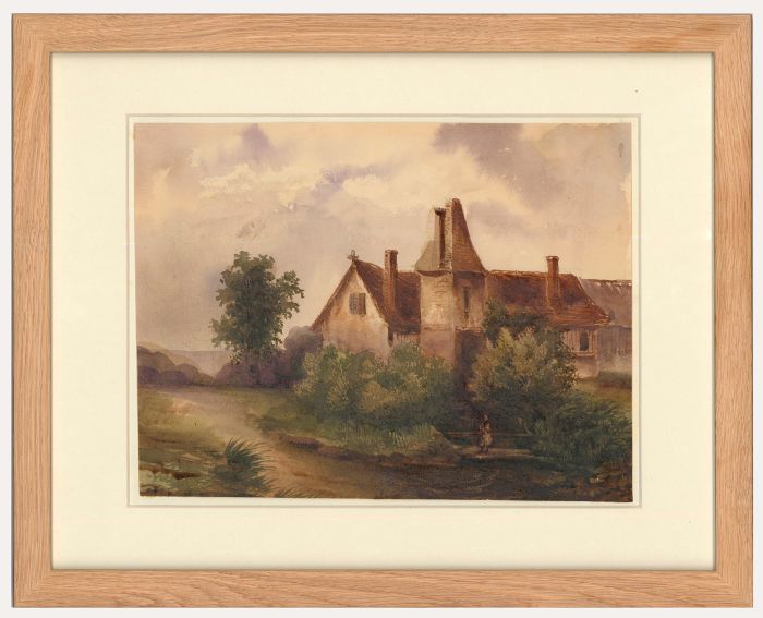 Follower of Simeon Fort (1793-1861) - 19th Century Watercolour, Country Chateau