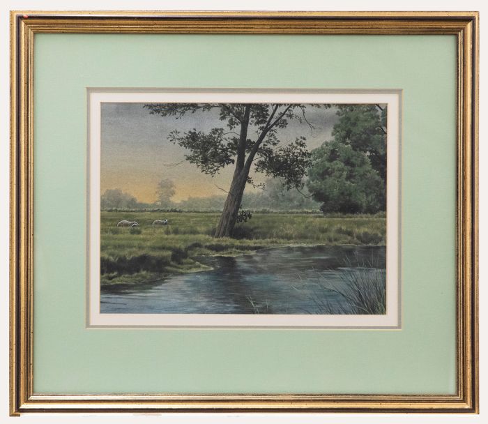 Simon Turvey SWLA (b.1957) - Framed Watercolour, Badgers Going to Drink