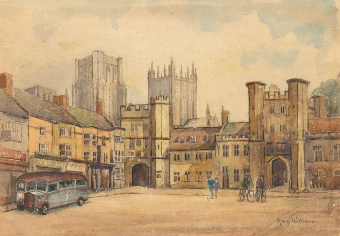 Mary Williams R.W.A, S.W.A. (1911-2002) - Watercolour, The Marketplace, Wells