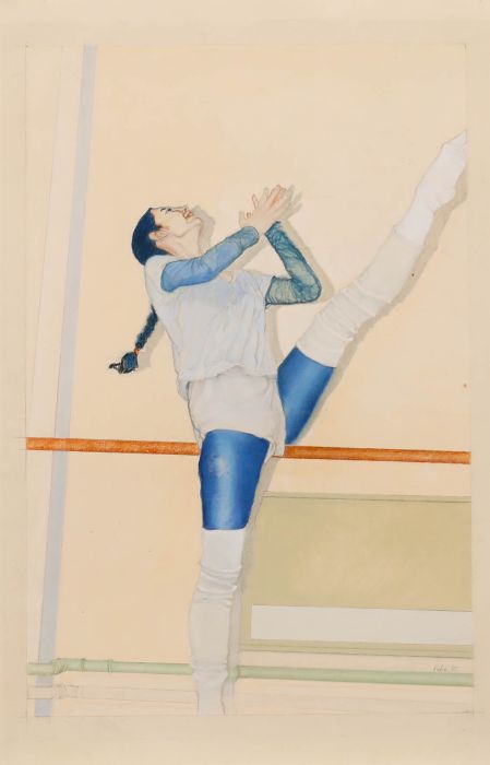 Ellen Kuhn (1937-2013) - 1985 Watercolour, The Warm Up