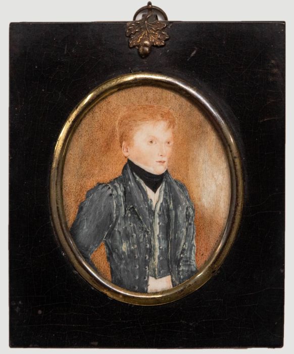 19th Century Portrait Miniature - Watercolour, The Eligible Gentleman