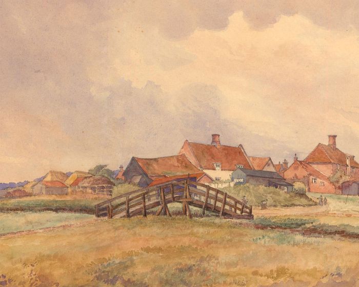 Early 20th Century Watercolour - Walberswick Bridge & Old Farm