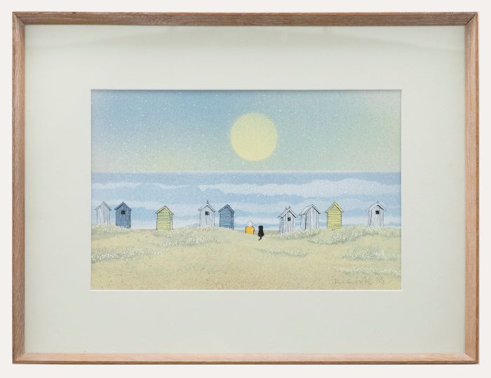 Tina Cole  - 1983 Watercolour, By the Beach Huts