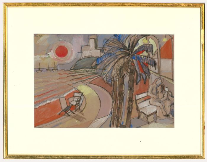 Charles Lee - 20th Century Watercolour, Love at the Riviera