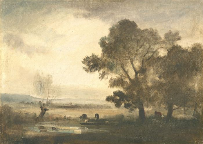Attrib. Philip Hugh Padwick ROI RBA (1876-1958) - Oil, Cattle at the Lake