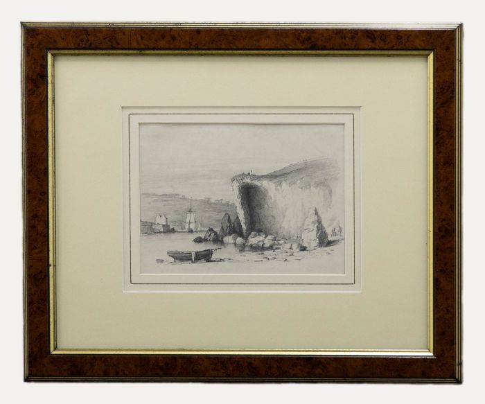 Henry F. Worsley (1806-1876) - Graphite Drawing, Cliff of the Seafront