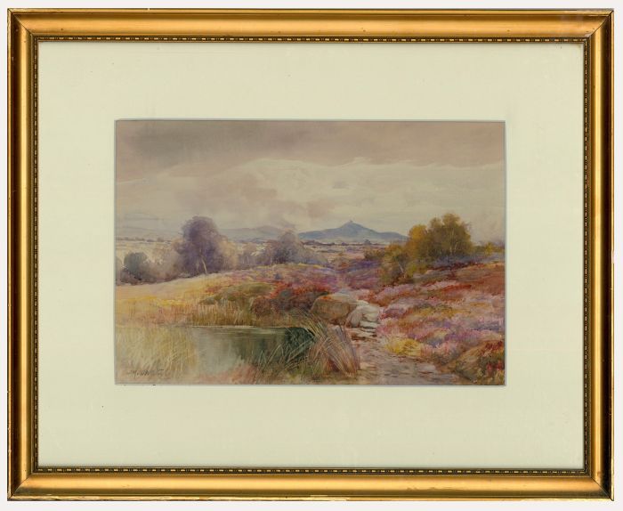 John Marshall Jowett (fl.1900-1924) - Watercolour, A Moorland Landscape