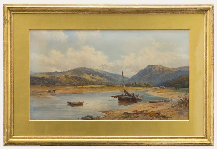 Nathaniel Everett Green (1823-1899) - Framed Watercolour, Estuary Landscape