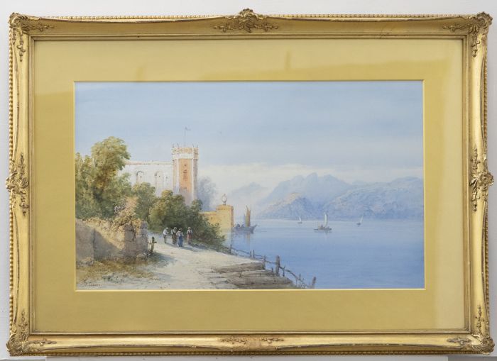 Frank Catano (fl.1880-1920) - Framed Watercolour, Italian Lake Scene