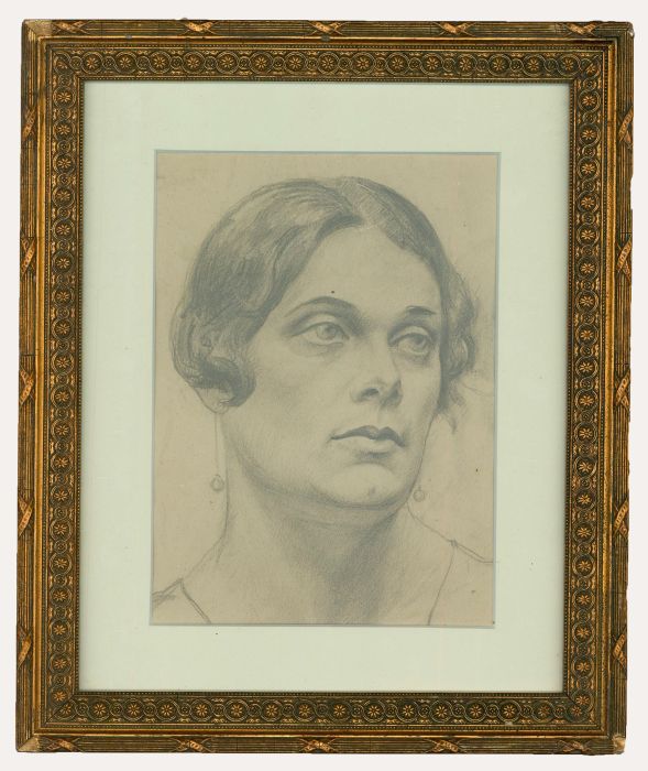 Ernest Proctor (1886-1935) - Graphite Drawing, Woman with Pearl Earrings