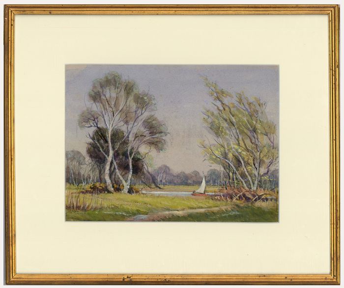 Attrib. Snow Gibbs (1882-1970) - Framed Watercolour, Little Red Boat