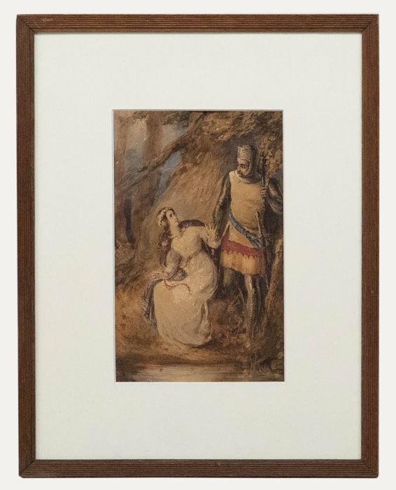 19th Century Watercolour - Knight and Maiden