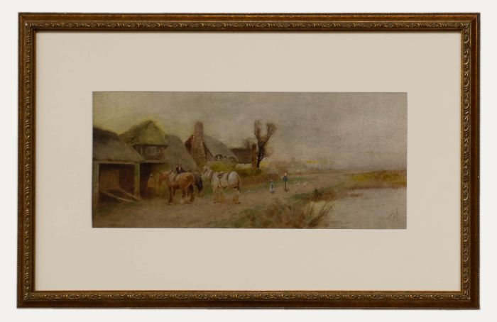 Albert Haselgrave - Framed Early 20th Century Watercolour, On the Farm