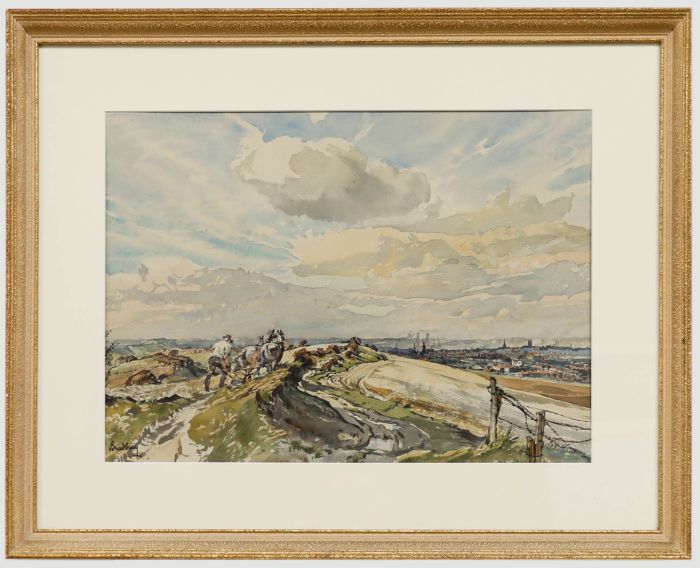 Arthur Royce Bradbury ARWA (1892-1977) - Framed Watercolour, Farming City Hills