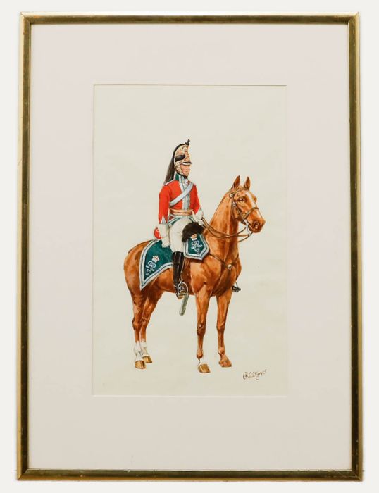 Reginald Augustus Wymer (1849-1935) - Watercolour, Cavalry Soldier 