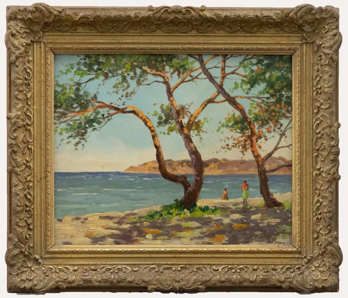 J. Jager - Impressionist Mid 20th Century Oil, Idyllic Beach