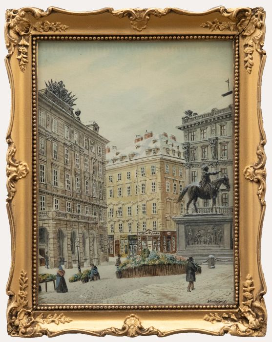 Max Neubauer (fl.1890-1920) - Framed Watercolour, Vienna Square