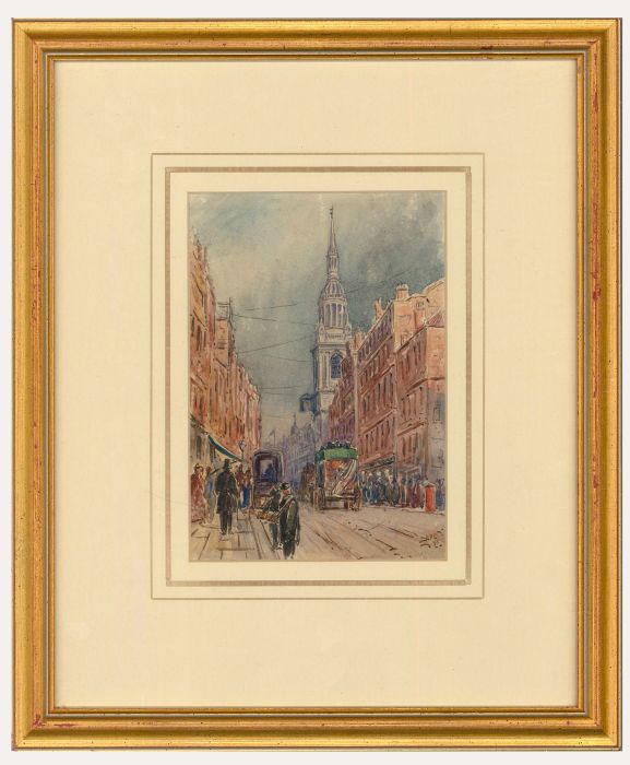 A.R. Collis - Framed Late 19th Century Watercolour, St Mary-le-Bow, Cheapside