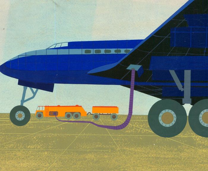 Joyce Hargreaves - 20th Century Gouache, The Airport