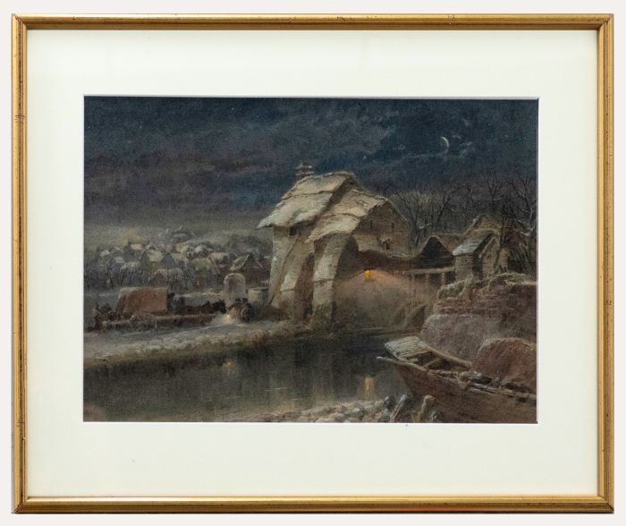 Joseph John Jenkins (1811-1885) - 1881 Watercolour, A Winter's Eve