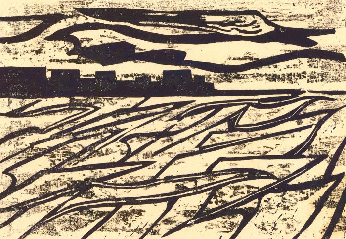 Karel Lek (1929-2020) - Mid 20th Century Linoprint, City on the River
