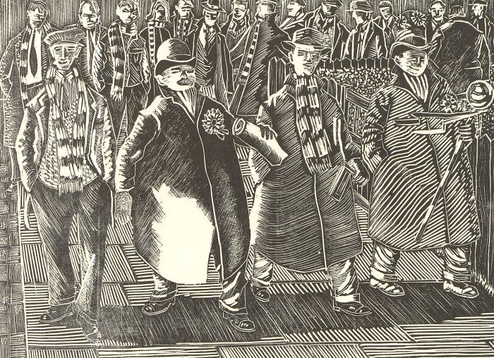 Karel Lek (1929-2020) - Mid 20th Century Linoprint, Procession on Match Day II