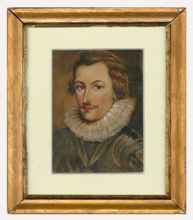 Late 19th Century Watercolour - Dashing Elizabethan Gentleman