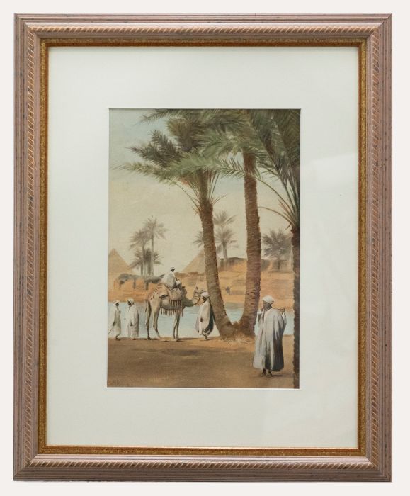 Frederick Hancock - 19th Century Watercolour, Pyramids by The Nile