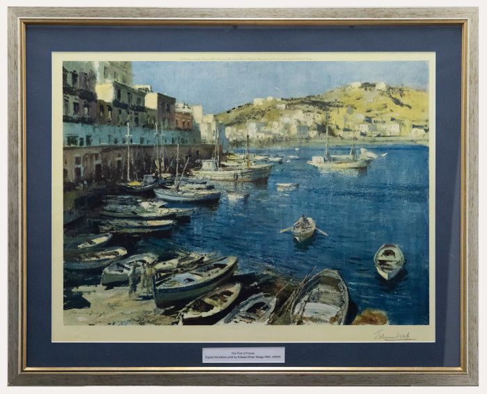 Edward Brian Seago (1910-1974) - Framed Lithograph, The Port of Ponza