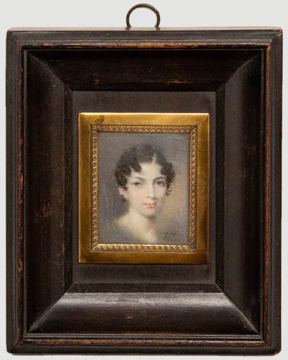 Miniature 19th Century Watercolour - Pretty Young Woman