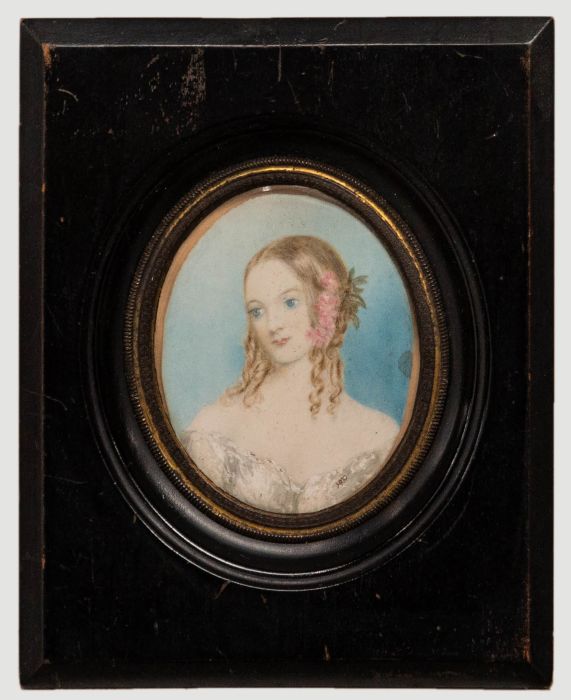 Miniature 19th Century Watercolour - Lady Charles Beauclerk