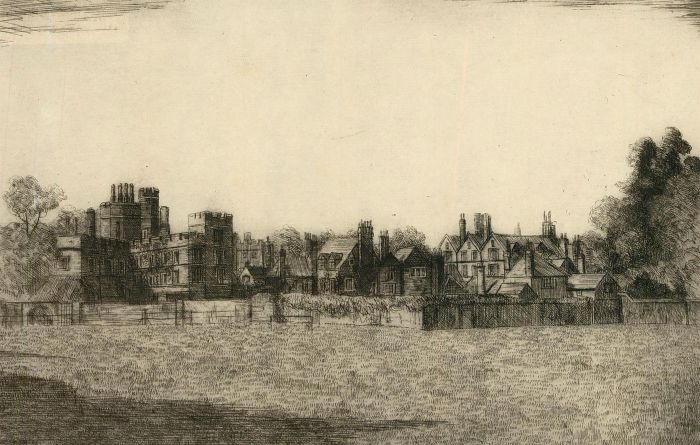 Herbert Cutner (1881-1969) - Etching, St Clare Castle, Isle of Wight
