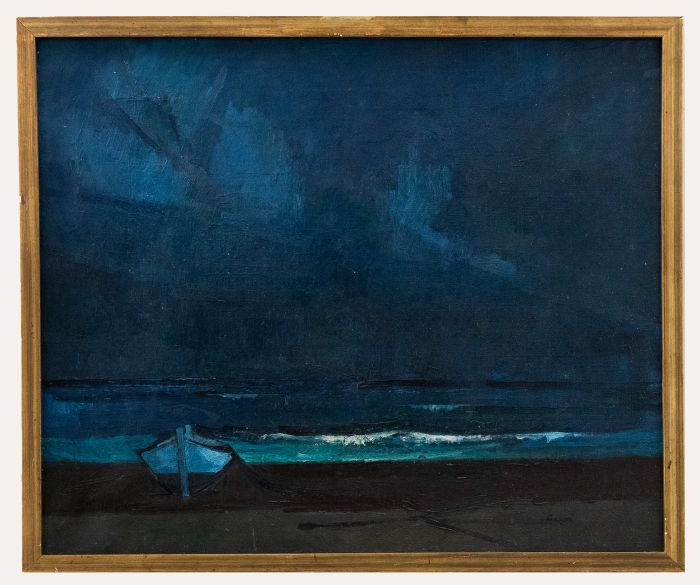 Framed 20th Century Oil - The Bay At Dusk