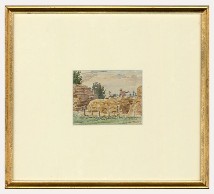Hervey Cadwallader Adams RBA (1903-1996) - Watercolour, Stacking Hay