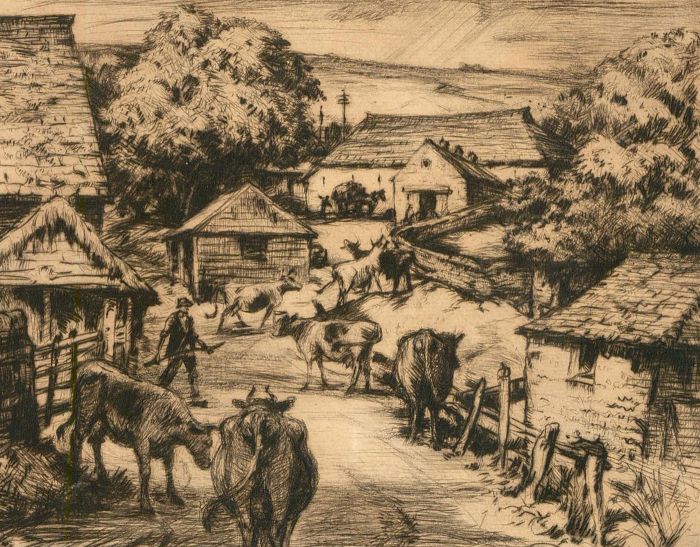 Greta Delleaney (1884-1968) - Early 20th Century Etching, A Sussex Farm