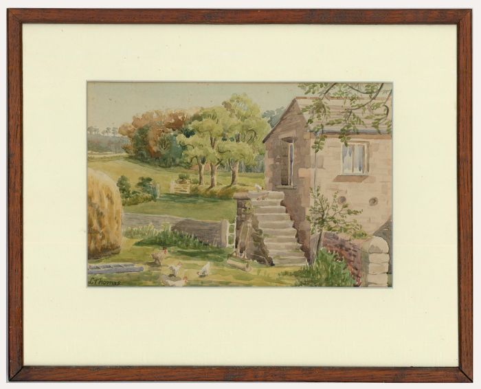 L. Thomas - Mid 20th Century Watercolour, Morning at the Farmstead